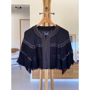 💘BEBE chain link fringe bolero jacket